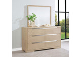 225083M Ladera 6-drawer Bedroom Dresser and Mirror Light Elm