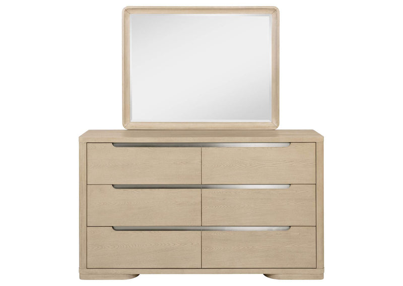 225083M Ladera 6-drawer Bedroom Dresser and Mirror Light Elm