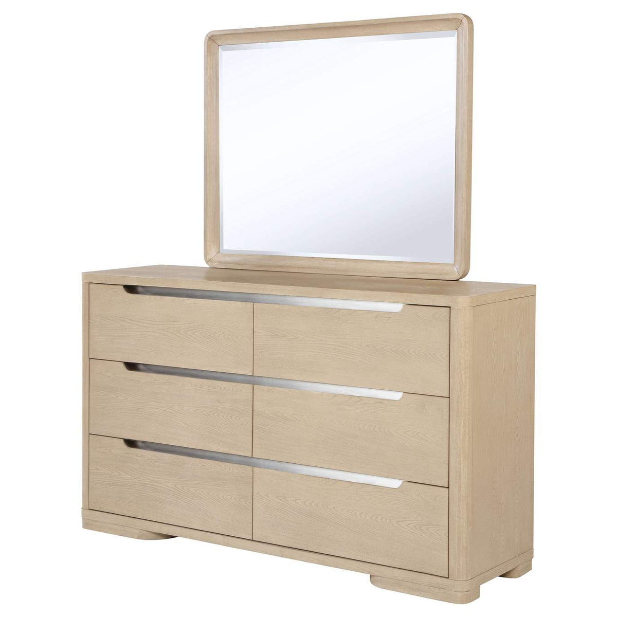 225083M Ladera 6-drawer Bedroom Dresser and Mirror Light Elm