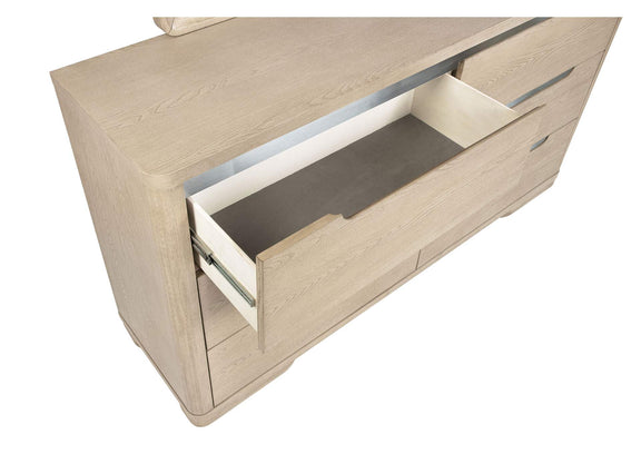 225083M Ladera 6-drawer Bedroom Dresser and Mirror Light Elm