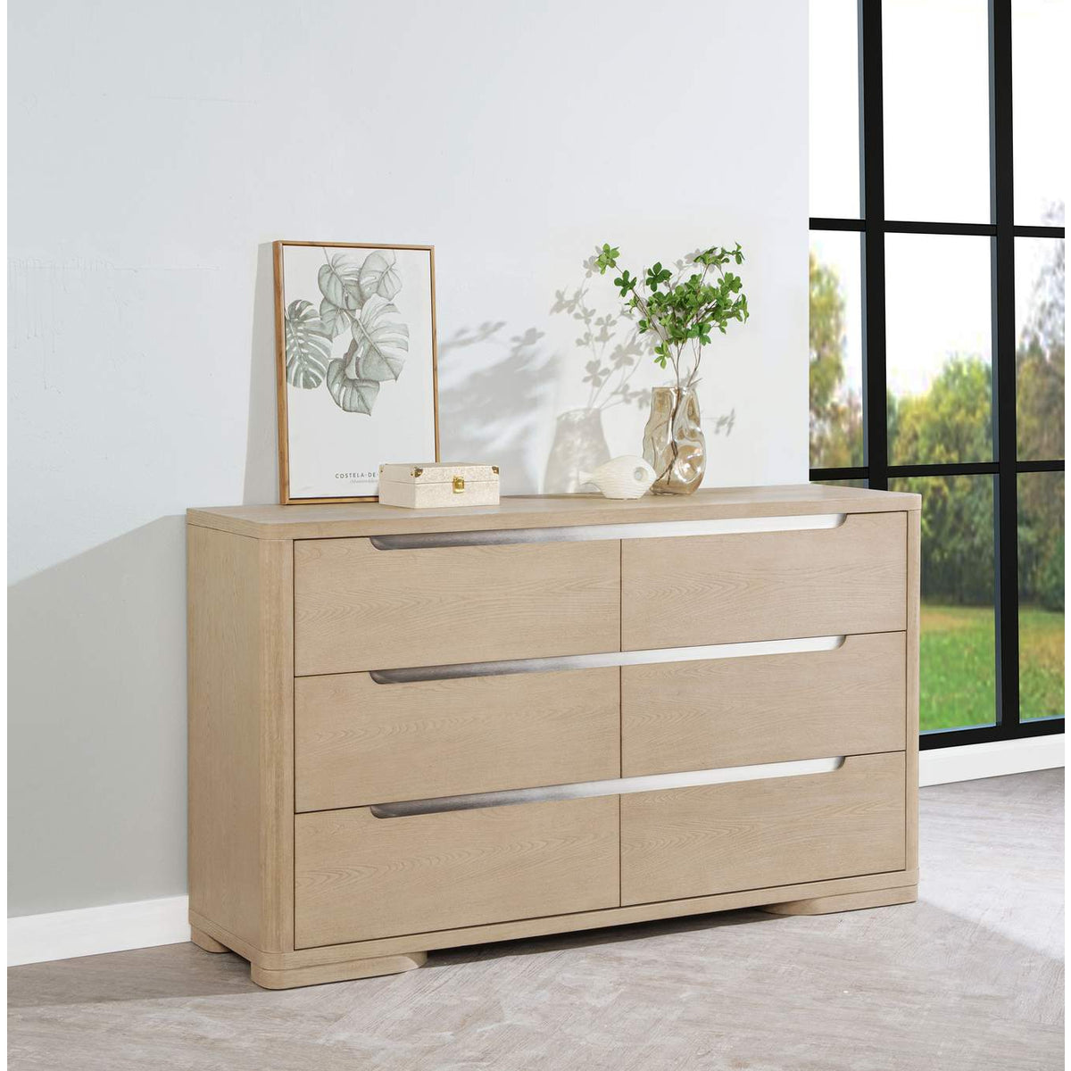 225083 Ladera 6-drawer Bedroom Dresser Light Elm