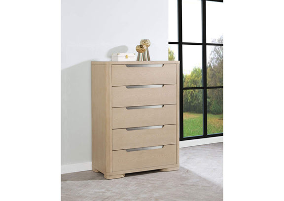 225085 Ladera 5-drawer Bedroom Chest of Drawers Light Elm