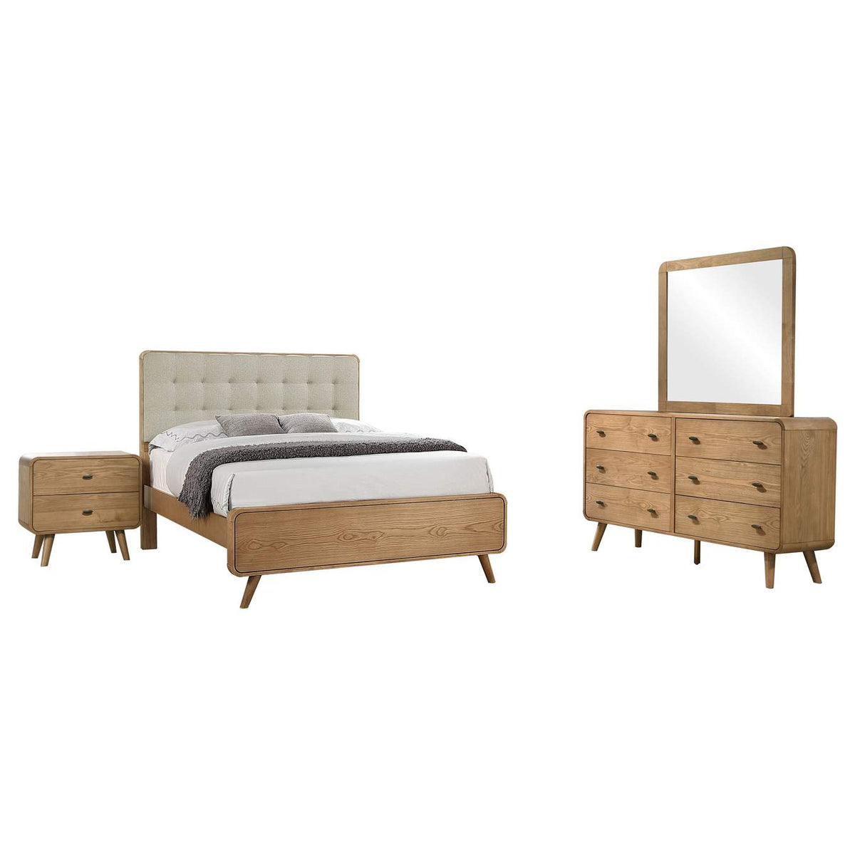 225091F-S4 Robyn 4-piece Full Bedroom Set Light Ash