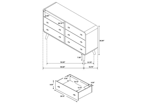 225091F-S4 Robyn 4-piece Full Bedroom Set Light Ash