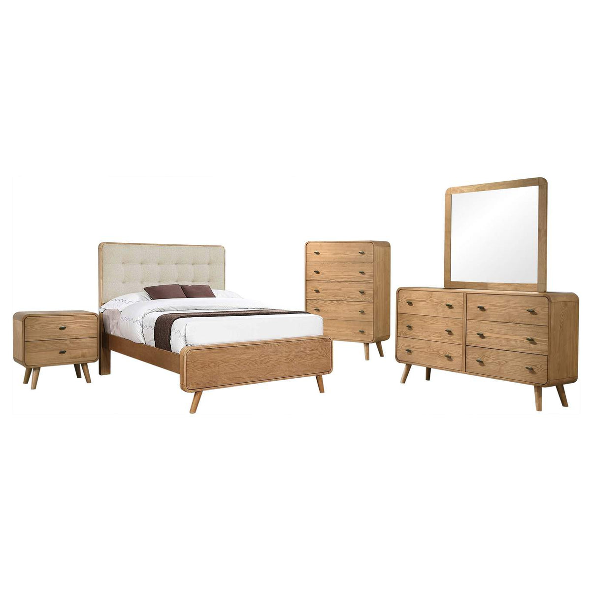 225091F-S5 Robyn 5-piece Full Bedroom Set Light Ash