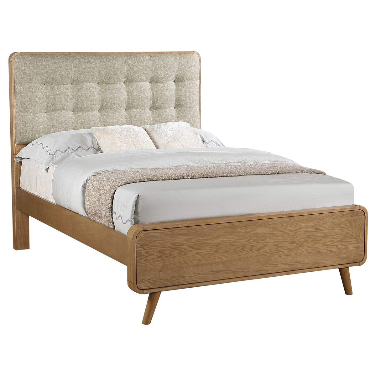 225091F Robyn Wood Full Platform Bed Light Ash