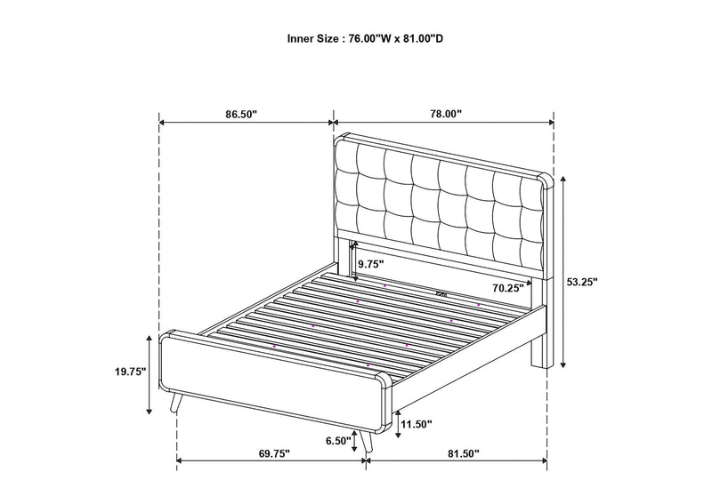 225091KE-S4 Robyn 4-piece Eastern King Bedroom Set Light Ash