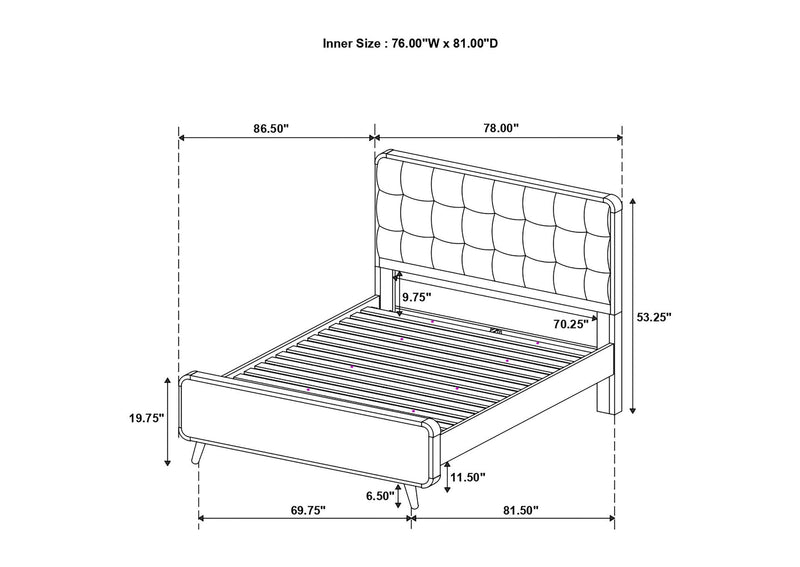 225091KE-S5 Robyn 5-piece Eastern King Bedroom Set Light Ash