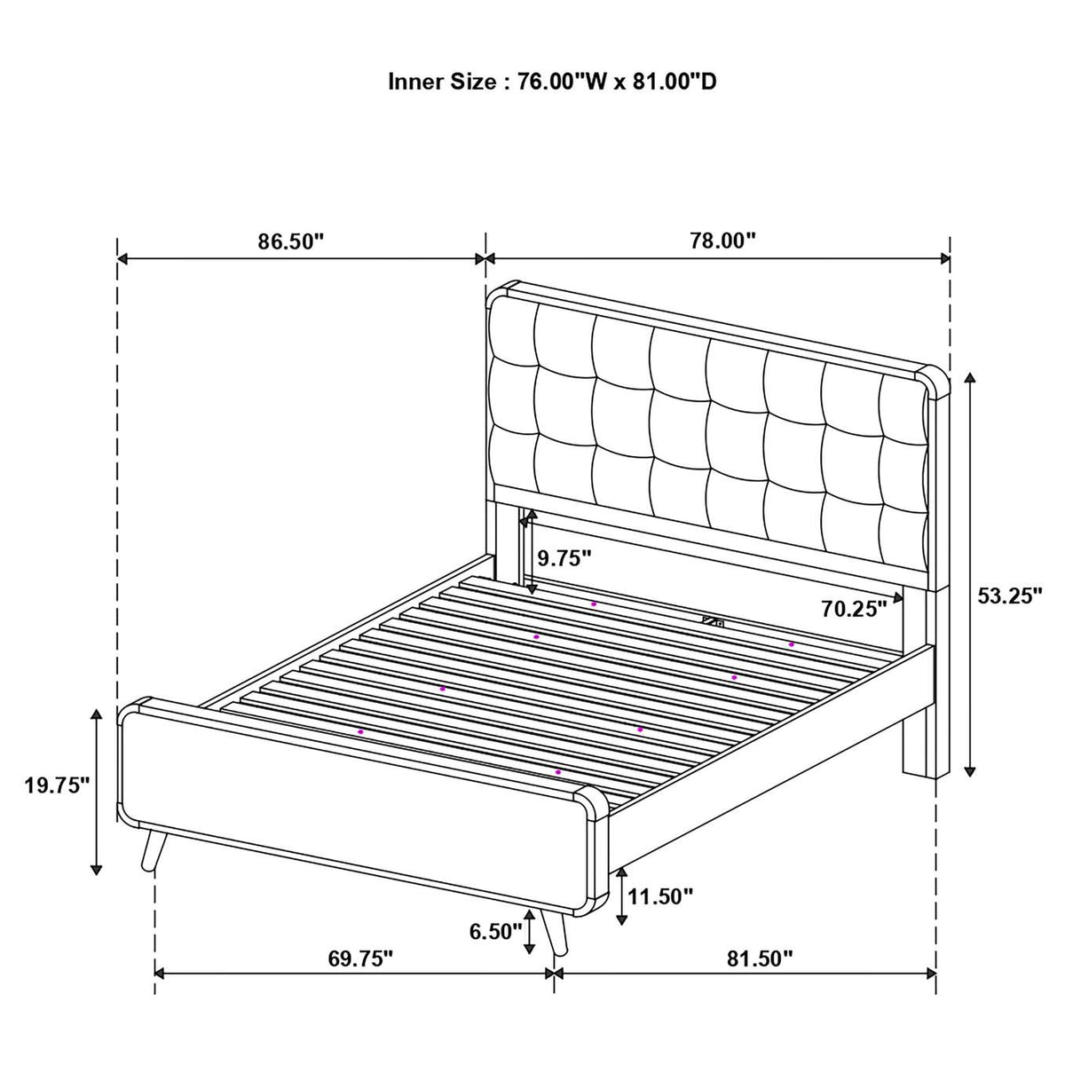 225091KE Robyn Wood Eastern King Platform Bed Light Ash