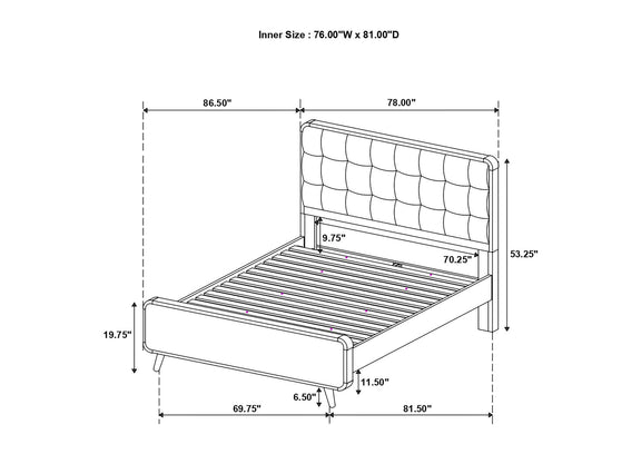 225091KE Robyn Wood Eastern King Platform Bed Light Ash