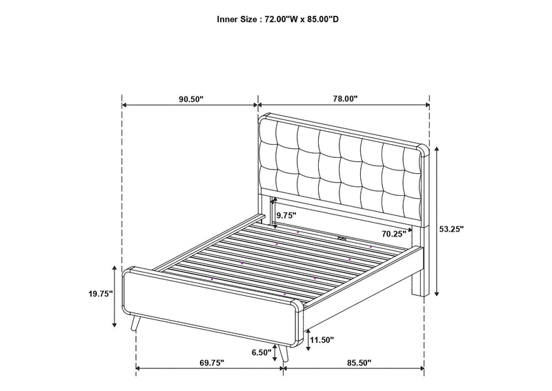 225091KW-S5 Robyn 5-piece California King Bedroom Set Light Ash