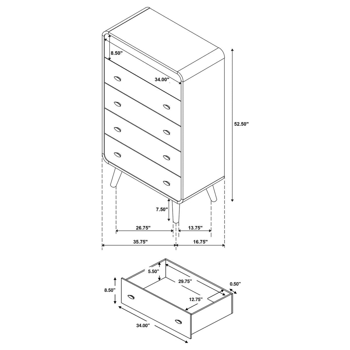 225091KW-S5 Robyn 5-piece California King Bedroom Set Light Ash