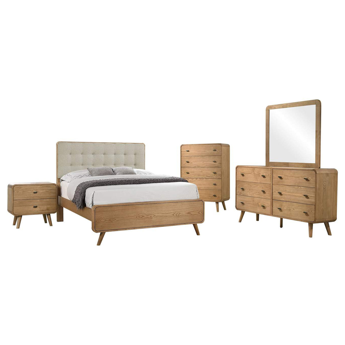 225091Q-S5 Robyn 5-piece Queen Bedroom Set Light Ash