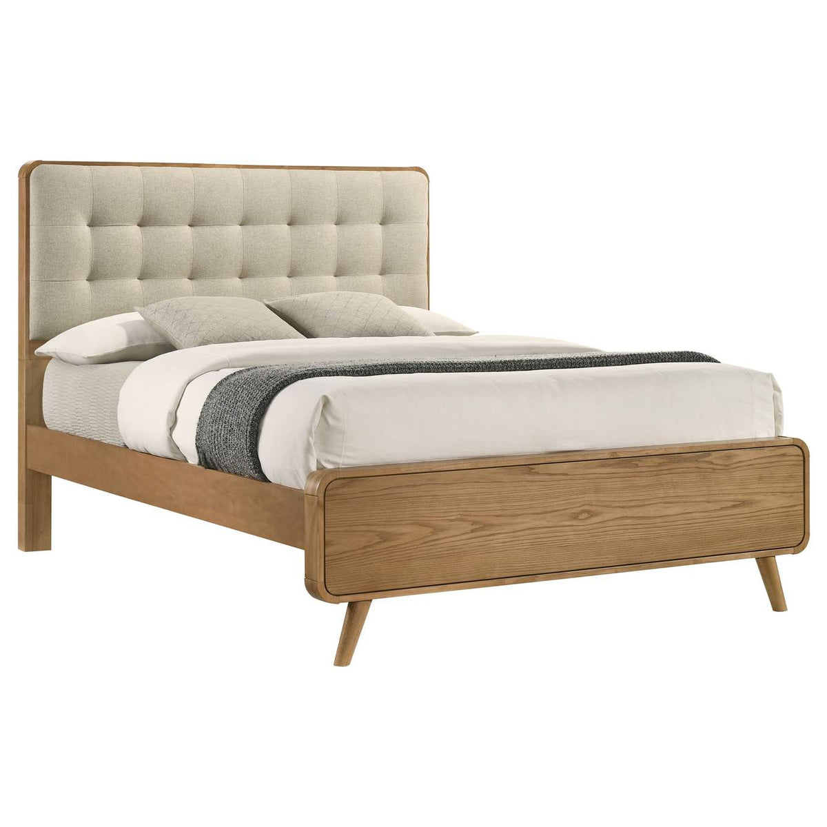 225091Q Robyn Wood Queen Platform Bed Light Ash