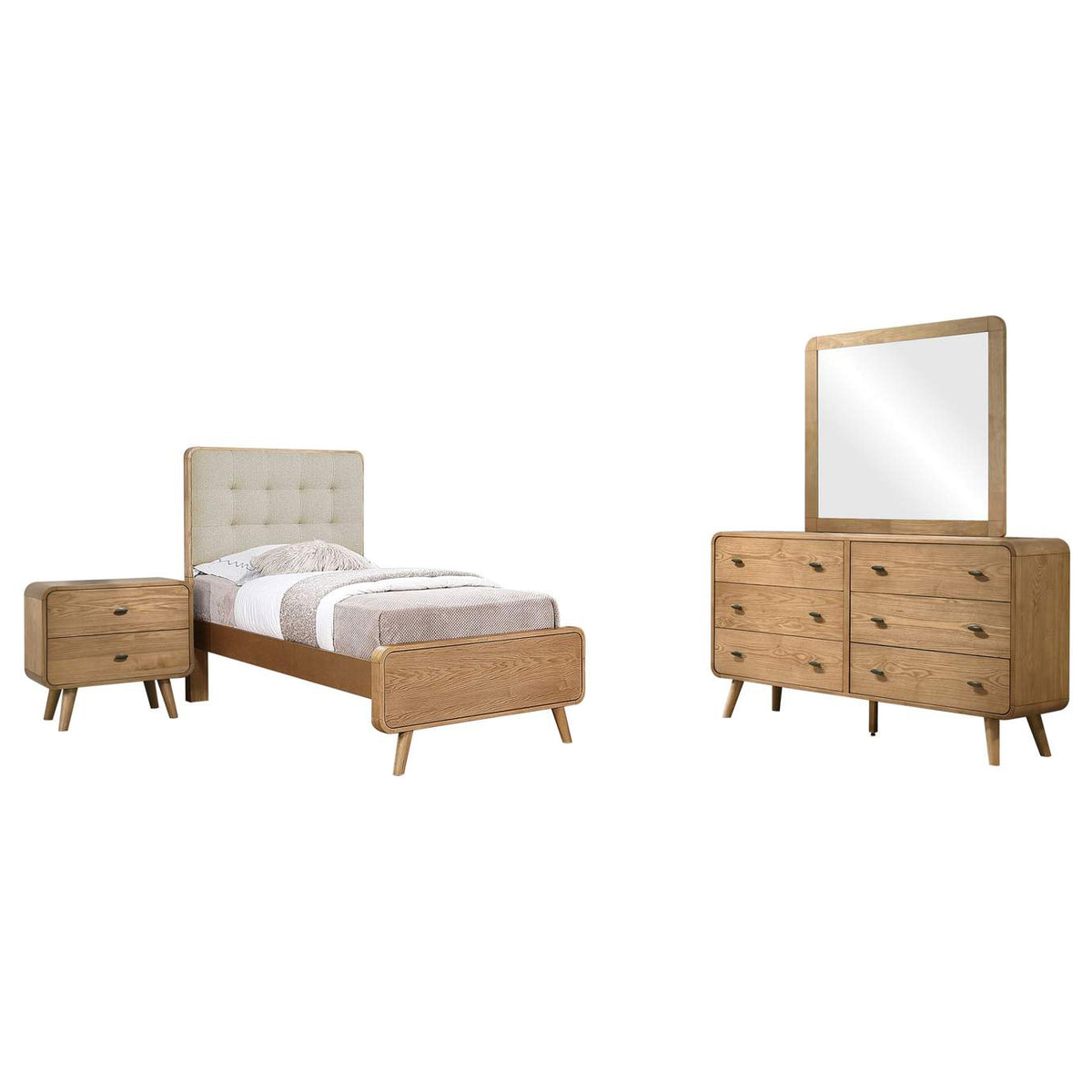 225091T-S4 Robyn 4-piece Twin Bedroom Set Light Ash