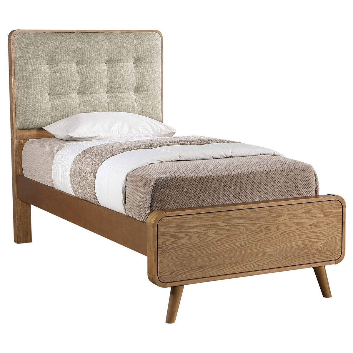 225091T Robyn Wood Twin Platform Bed Light Ash