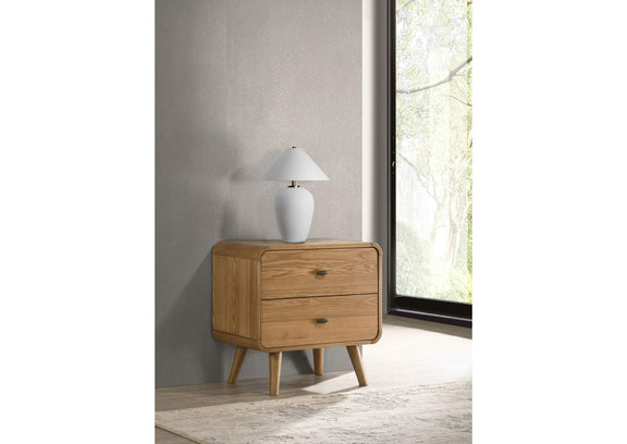 225092 Robyn 2-drawer Nightstand Bedside Table Light Ash