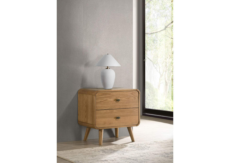 225092 Robyn 2-drawer Nightstand Bedside Table Light Ash