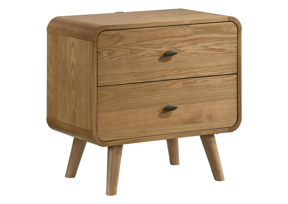 225092 Robyn 2-drawer Nightstand Bedside Table Light Ash