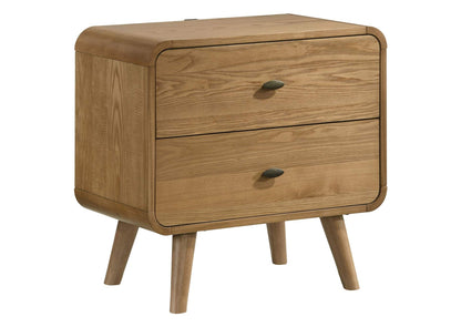 225092 Robyn 2-drawer Nightstand Bedside Table Light Ash