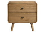 225092 Robyn 2-drawer Nightstand Bedside Table Light Ash