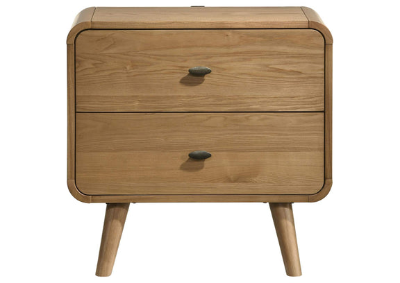 225092 Robyn 2-drawer Nightstand Bedside Table Light Ash