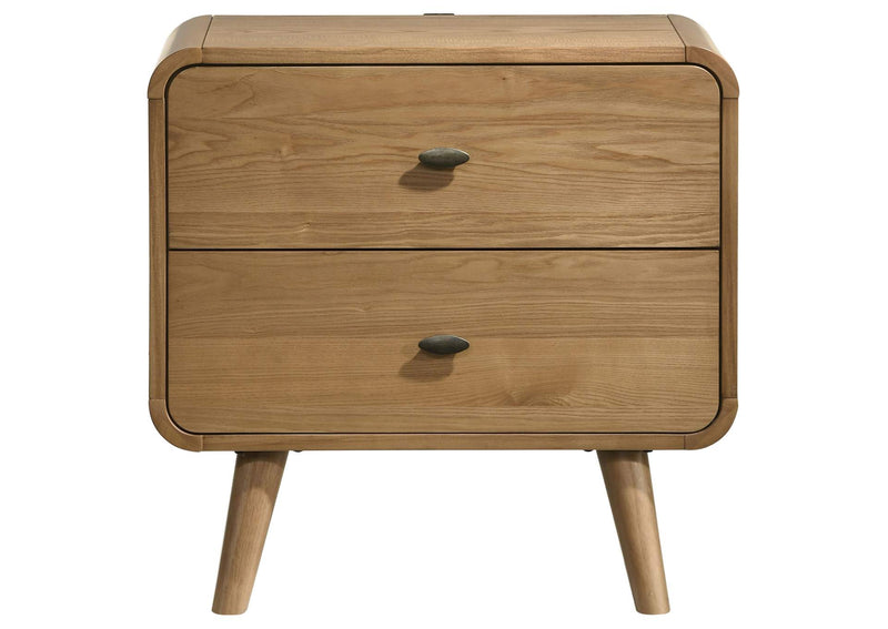 225092 Robyn 2-drawer Nightstand Bedside Table Light Ash