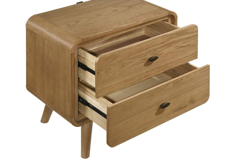 225092 Robyn 2-drawer Nightstand Bedside Table Light Ash