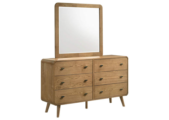 225093M Robyn 6-drawer Bedroom Dresser and Mirror Light Ash