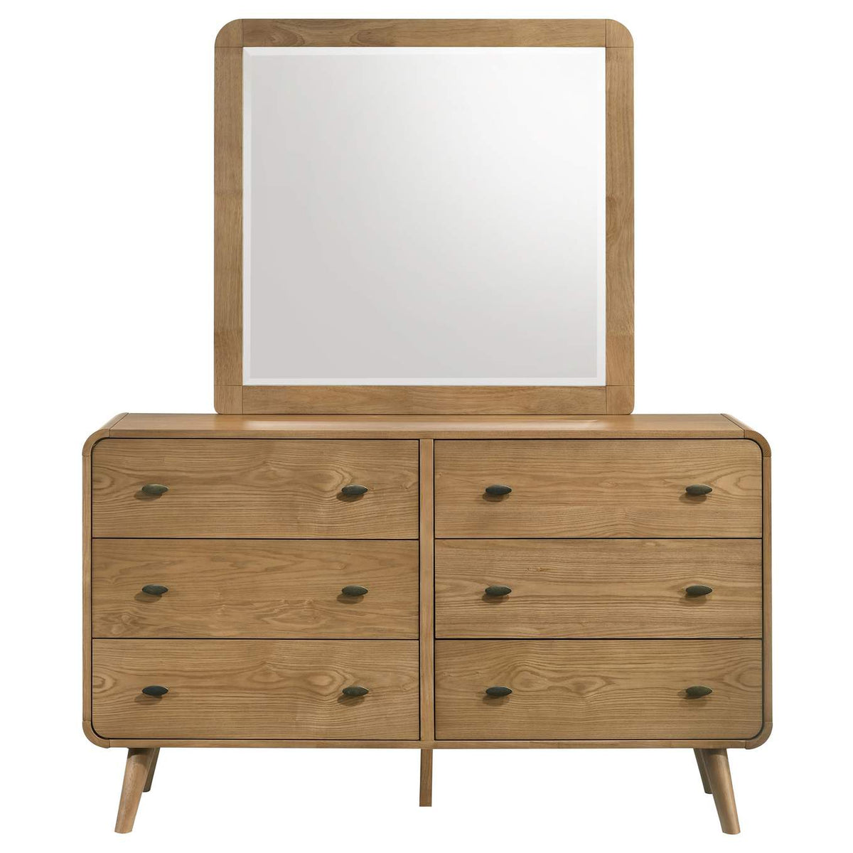 225093M Robyn 6-drawer Bedroom Dresser and Mirror Light Ash