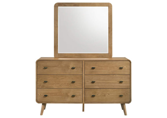 225093M Robyn 6-drawer Bedroom Dresser and Mirror Light Ash