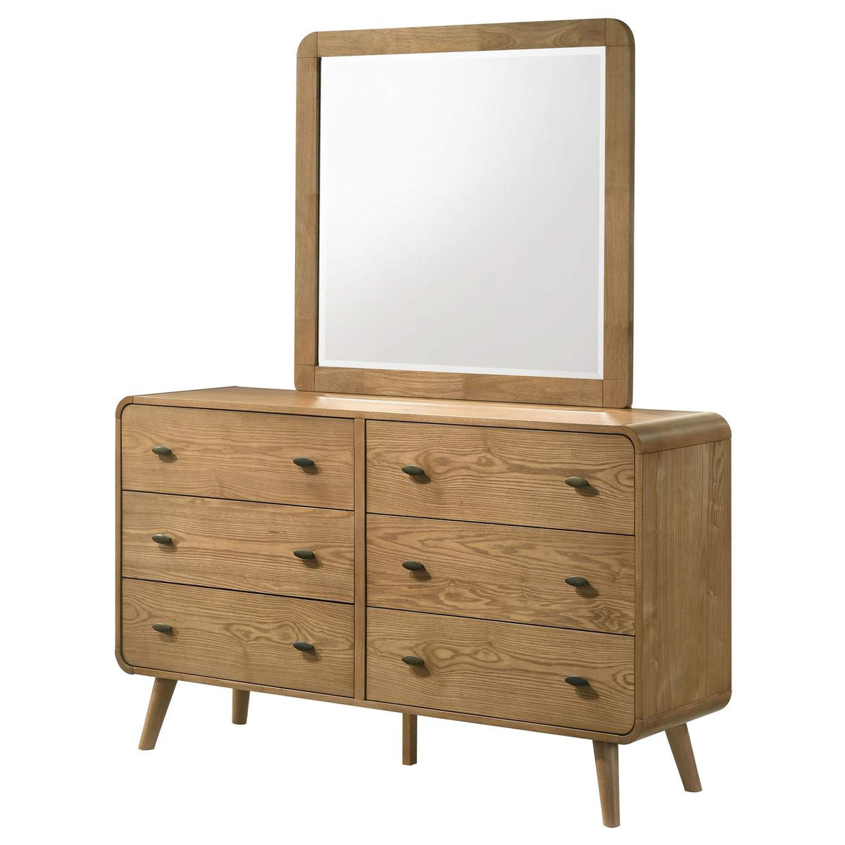 225093M Robyn 6-drawer Bedroom Dresser and Mirror Light Ash