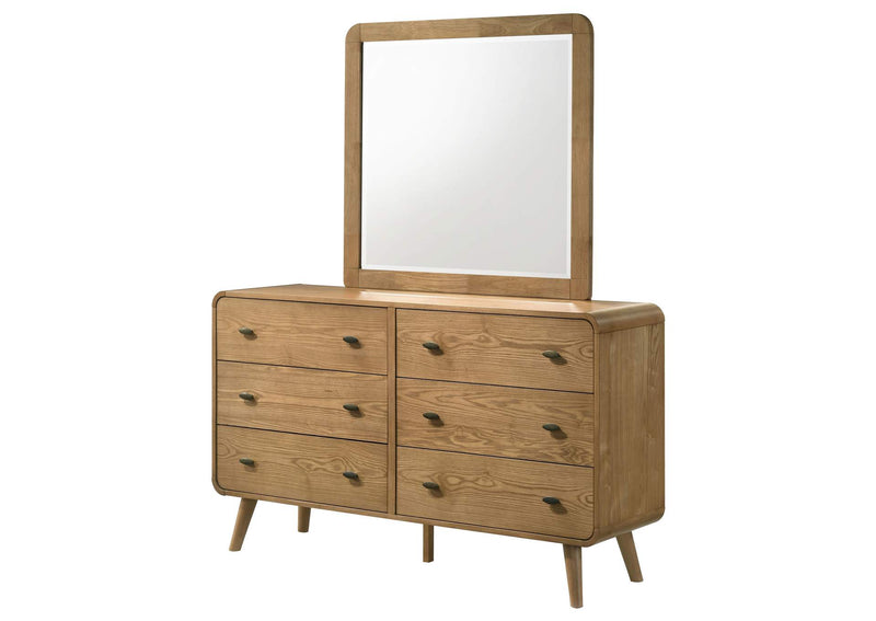 225093M Robyn 6-drawer Bedroom Dresser and Mirror Light Ash