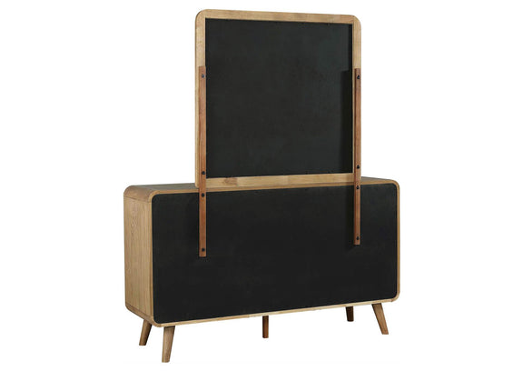 225093M Robyn 6-drawer Bedroom Dresser and Mirror Light Ash