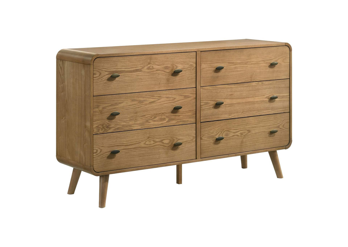 225093 Robyn 6-drawer Bedroom Dresser Light Ash