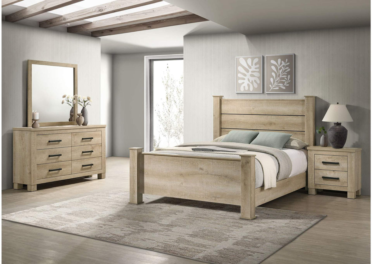225101KW-S4 Oakglen 4-piece California King Bedroom Set Weathered Oak