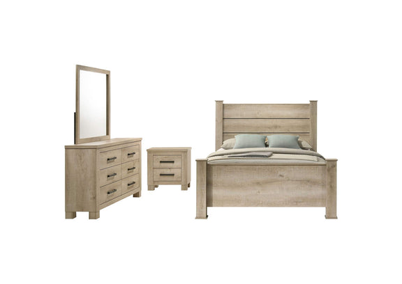 225101KW-S4 Oakglen 4-piece California King Bedroom Set Weathered Oak