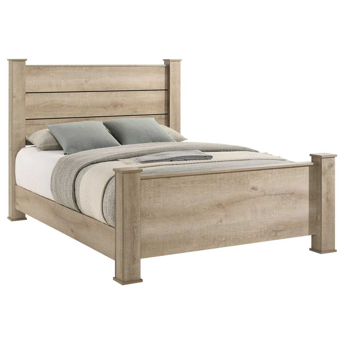 225101KW Oakglen 55-inch California King Panel Bed Weathered Oak