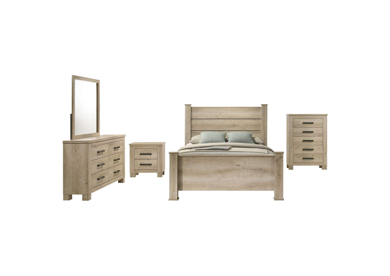 225101Q-S5 Oakglen 5-piece Queen Bedroom Set Weathered Oak