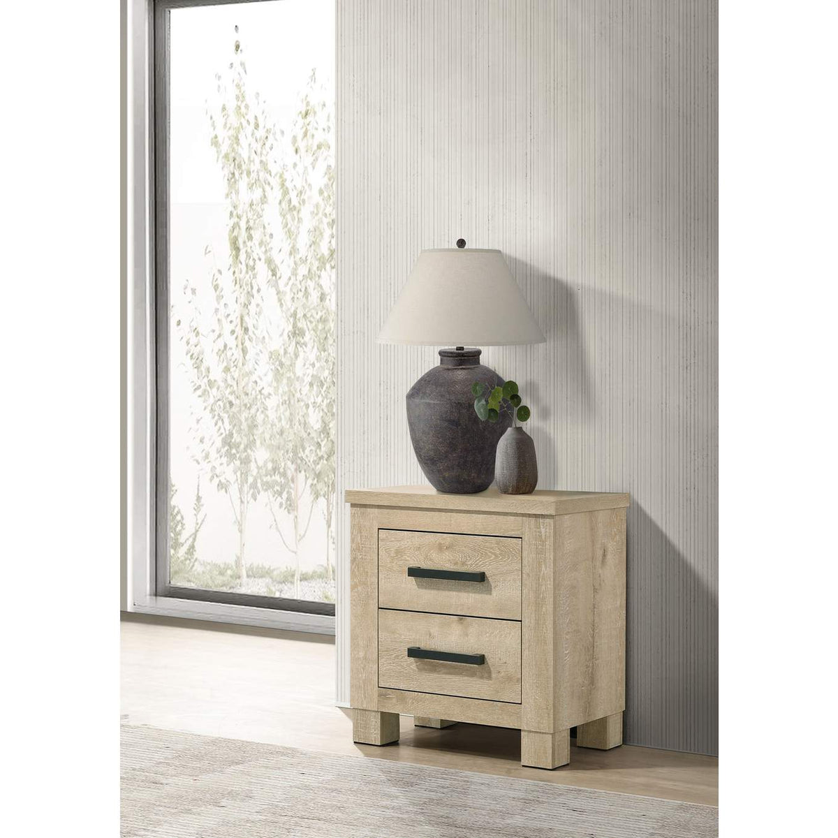 225102 Oakglen 2-drawer Nightstand Bedside Table Weathered Oak
