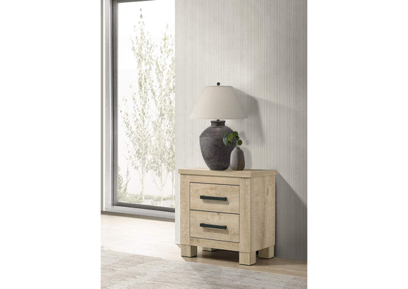 225102 Oakglen 2-drawer Nightstand Bedside Table Weathered Oak