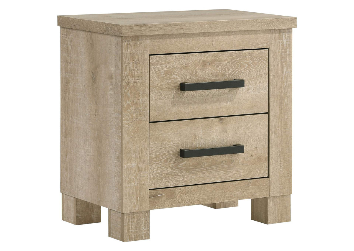 225102 Oakglen 2-drawer Nightstand Bedside Table Weathered Oak