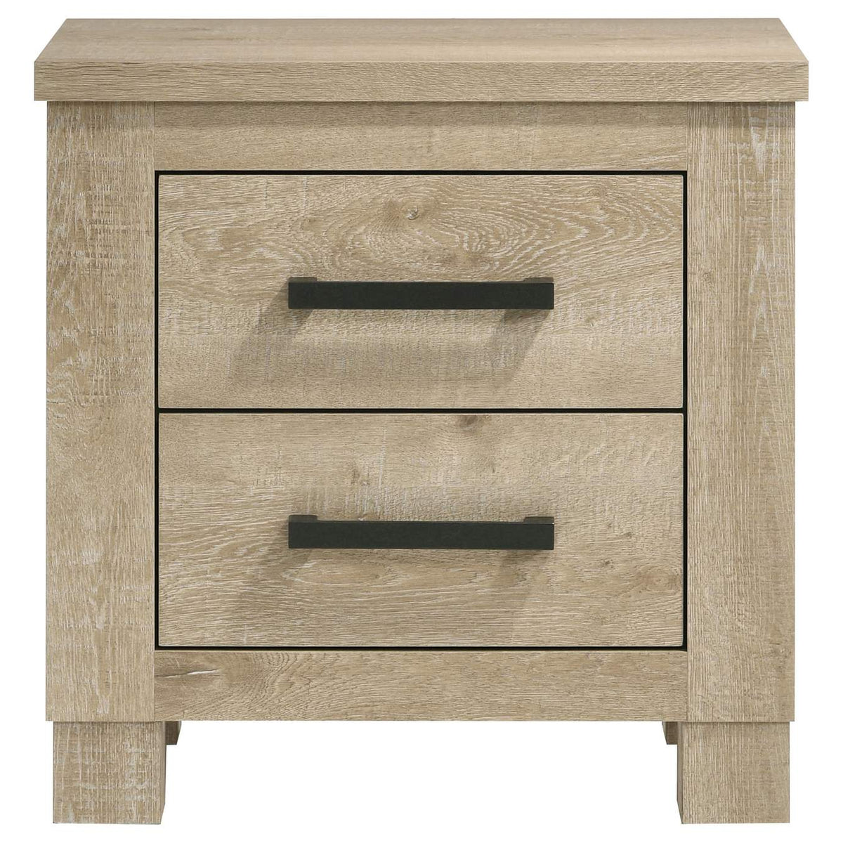 225102 Oakglen 2-drawer Nightstand Bedside Table Weathered Oak