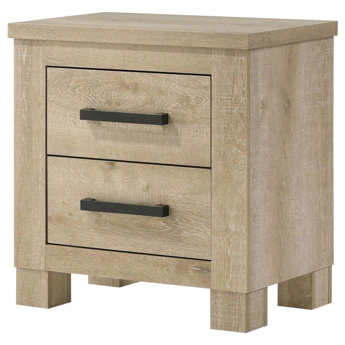225102 Oakglen 2-drawer Nightstand Bedside Table Weathered Oak