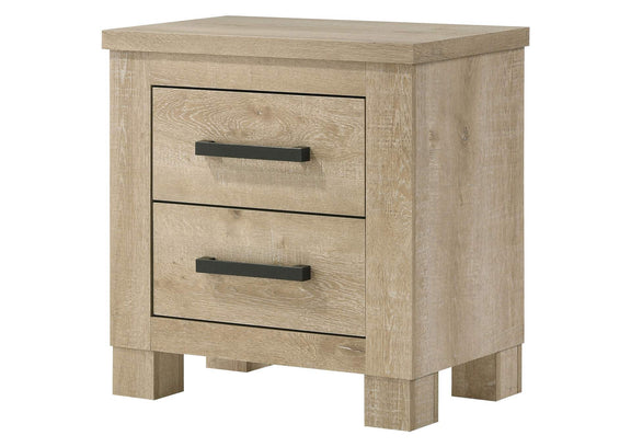 225102 Oakglen 2-drawer Nightstand Bedside Table Weathered Oak