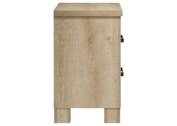 225102 Oakglen 2-drawer Nightstand Bedside Table Weathered Oak