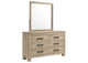 225103M Oakglen 6-drawer Bedroom Dresser and Mirror Weathered Oak