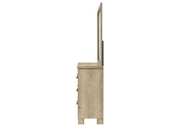 225103M Oakglen 6-drawer Bedroom Dresser and Mirror Weathered Oak