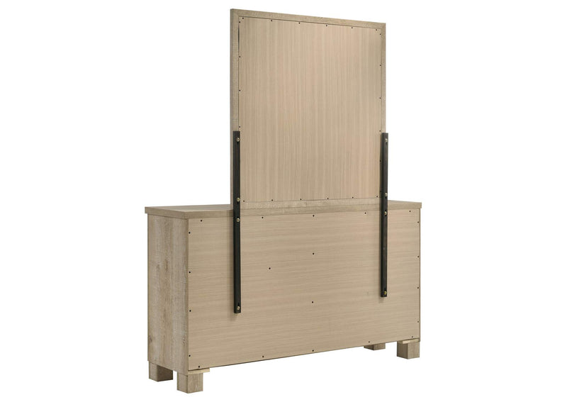 225103M Oakglen 6-drawer Bedroom Dresser and Mirror Weathered Oak