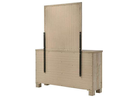 225103M Oakglen 6-drawer Bedroom Dresser and Mirror Weathered Oak